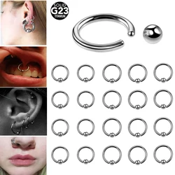 1PC Titanium Captive Bead Ring Closer Ring Nose Lip Septum Hoops Ear Tragus Helix Cartilage Daith Earring Piercings for Women