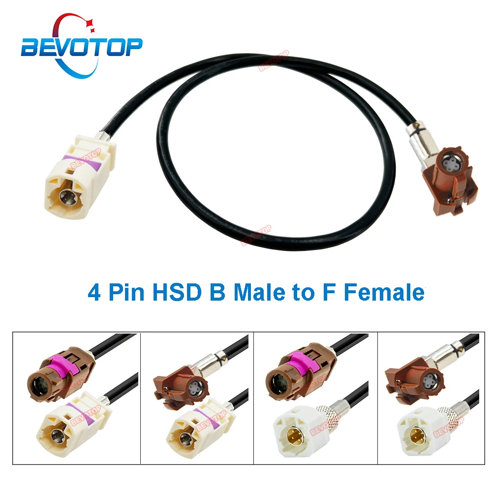 1PCS Car Video Line 4Pin HSD LVDS Camera Wire Harness White B to Brown F Coding 4-Core 535 Cable