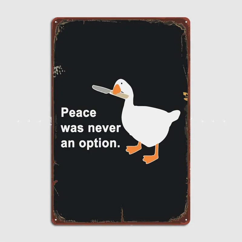 Untitled Goose Game Meme Room Decor Retro Tin Plate Metal Poster Funny Metal Signs for Wall Art Decoration Home Decor Items Bar