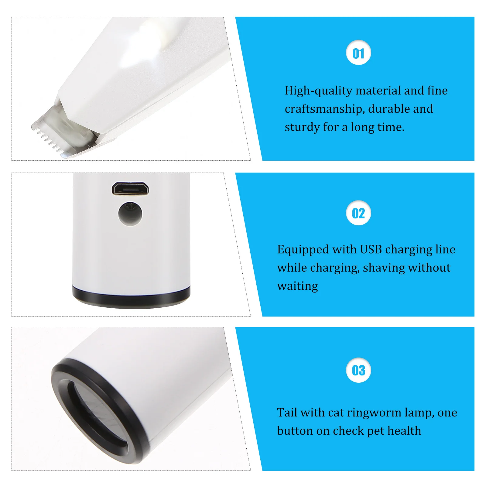 

1Set Professional Pet Hair Trimmer for Dog Cat Partly Shaving High Performance Motor Cordless Grooming Tool Lightweight