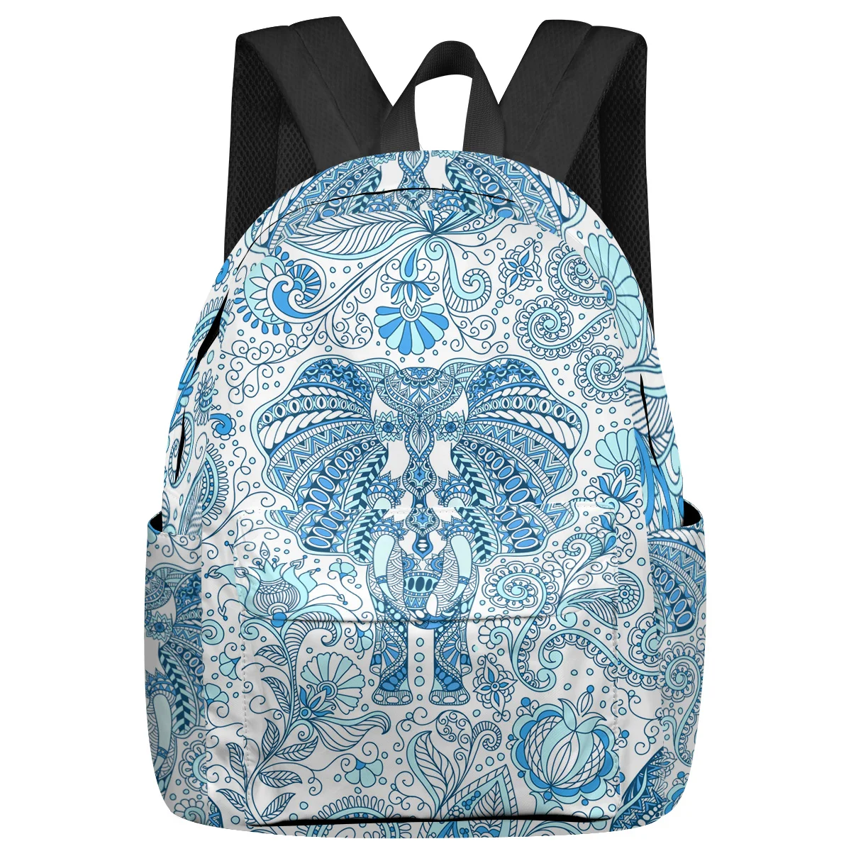 Bohemian Elephant Texture Flowers Backpacks Teenagers Student School Bags Laptop Backpack Men Women Female Travel Mochila