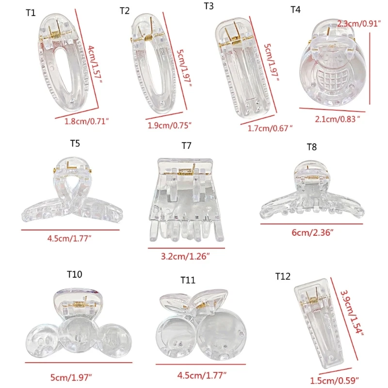 Set of 10 Clear Hair Grips Clear Acrylic Hair Grips DIY Hair Accessories image 6