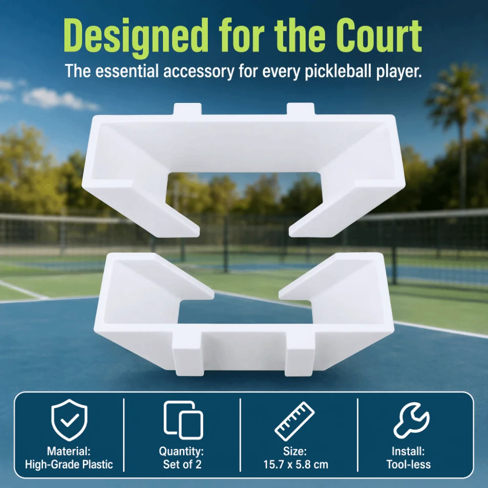 2PCS Plug-in Tennis Racket Wall Mount Heavy Duty Plastic Tennis Racket Holder Weatherproof Tennis Racket Storage Rack