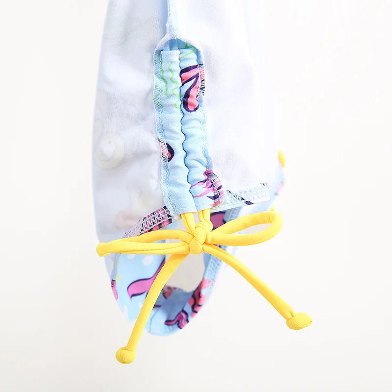 Girls Long Sleeve Cartoon Swimwear and Bathing Cap Summer Beach Bathing Suit two Piece Swimsuit Swimming Costumes for Children