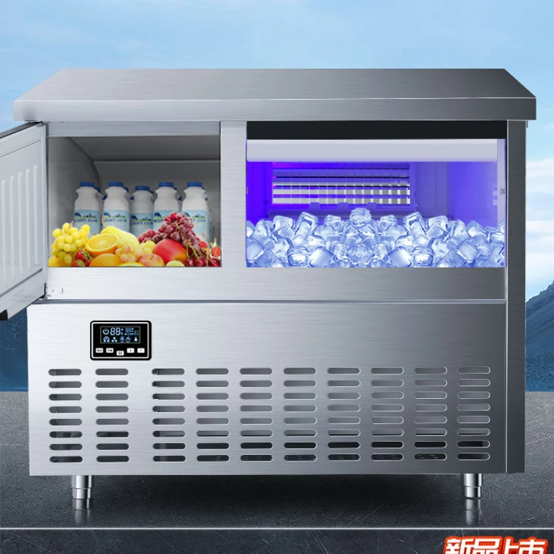 

Commercial milk tea shop ice maker large KTV supermarket bar 150 kg desktop ice cube making machine