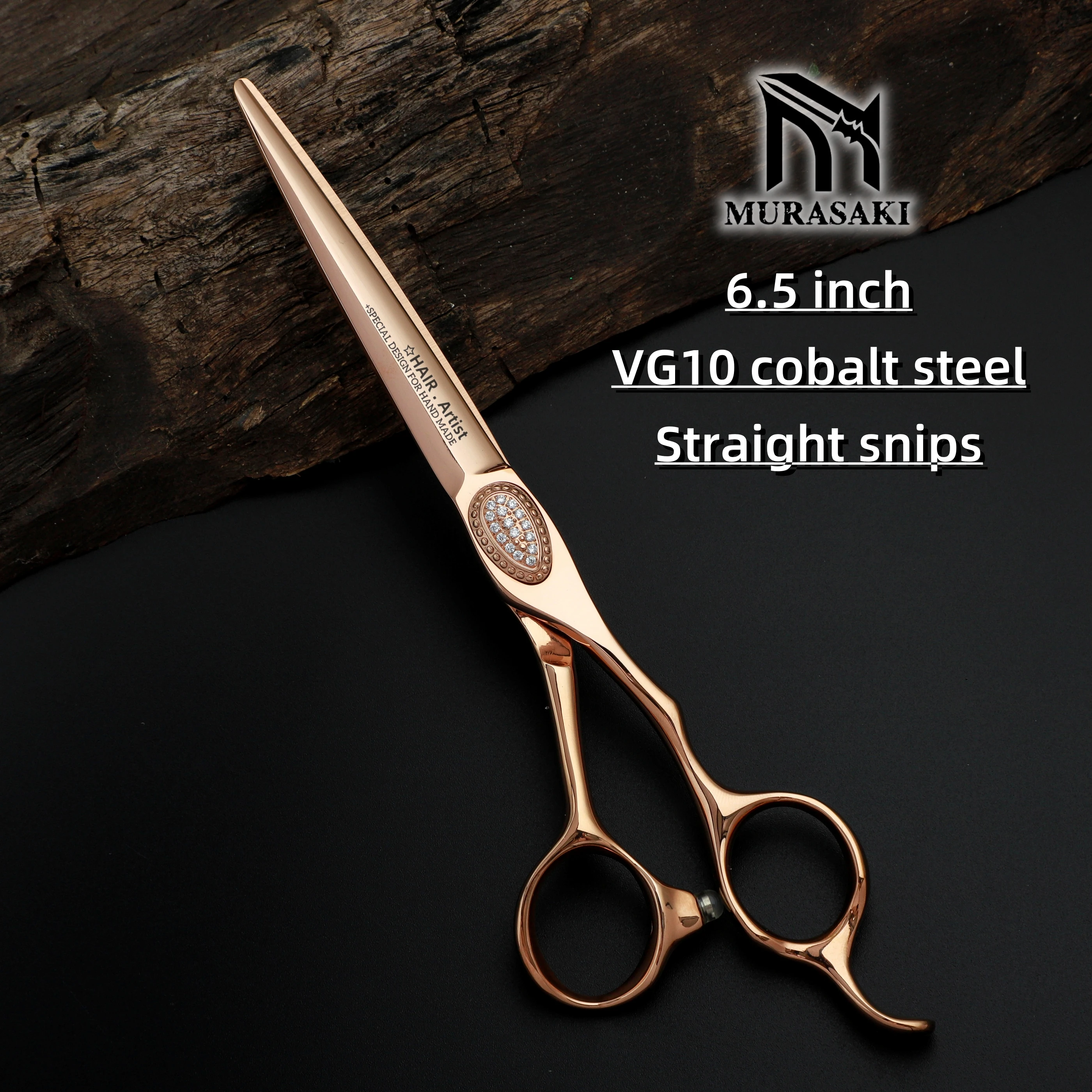 Professionelle Friseurschere aus Roségold, Friseurschere aus erstklassigem VG10-Stahl, 6 bis 7 Zoll Friseurschere, scharf und langlebig – Detail 3