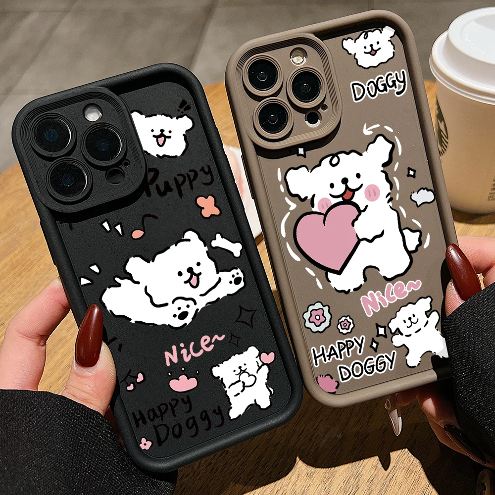 Чехол для телефона Line Dog Puppy для Infinix Smart 9 8 7 Hot 50 40 30 30 i Itel P55 RS4 P36 A48 Tecno Spark Go 10 Pro 5G Soft Cover