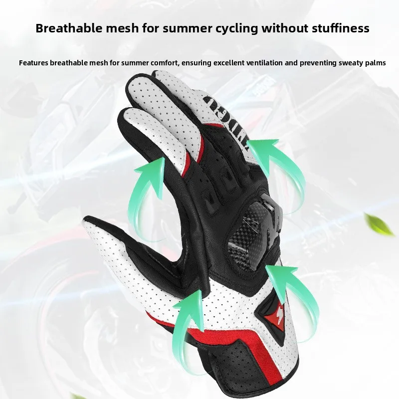 

Black Full Finger Leather Riding Gloves - Winter Warm Windproof Touch Screen for Motorcycle & Bicycle