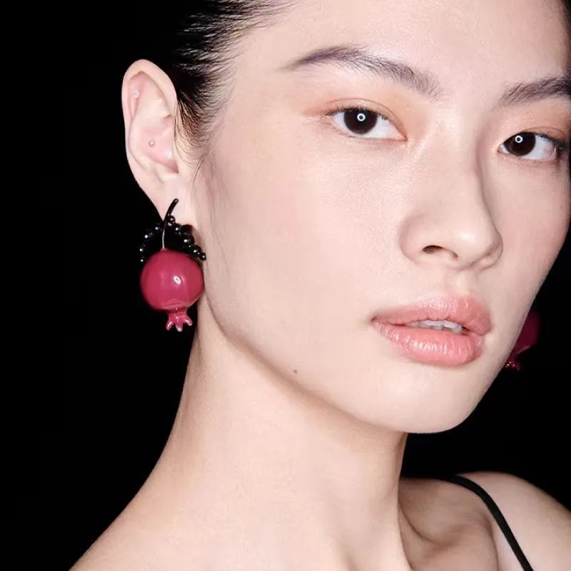 

Jenny&dave Pomegranate Earrings, Fruit Earrings, 925 Silver Needles, Stylish Temperament Jewelry Earrings Women's