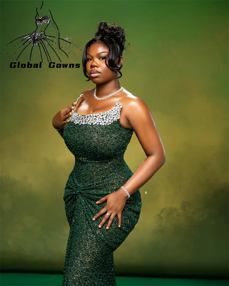 

Зеленое коктейльное платье с круглым вырезом и блестками, платье без рукавов для дня рождения, Дубай, свадебные платья, индивидуальный халат для выпускного вечера