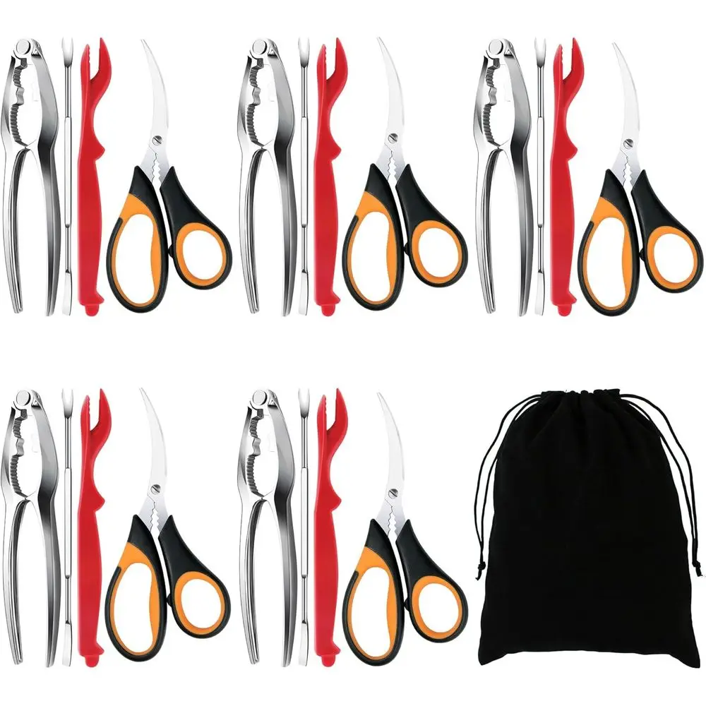 

21-Piece Seafood Cracker Set with Crab, Lobster, and Nut Tools