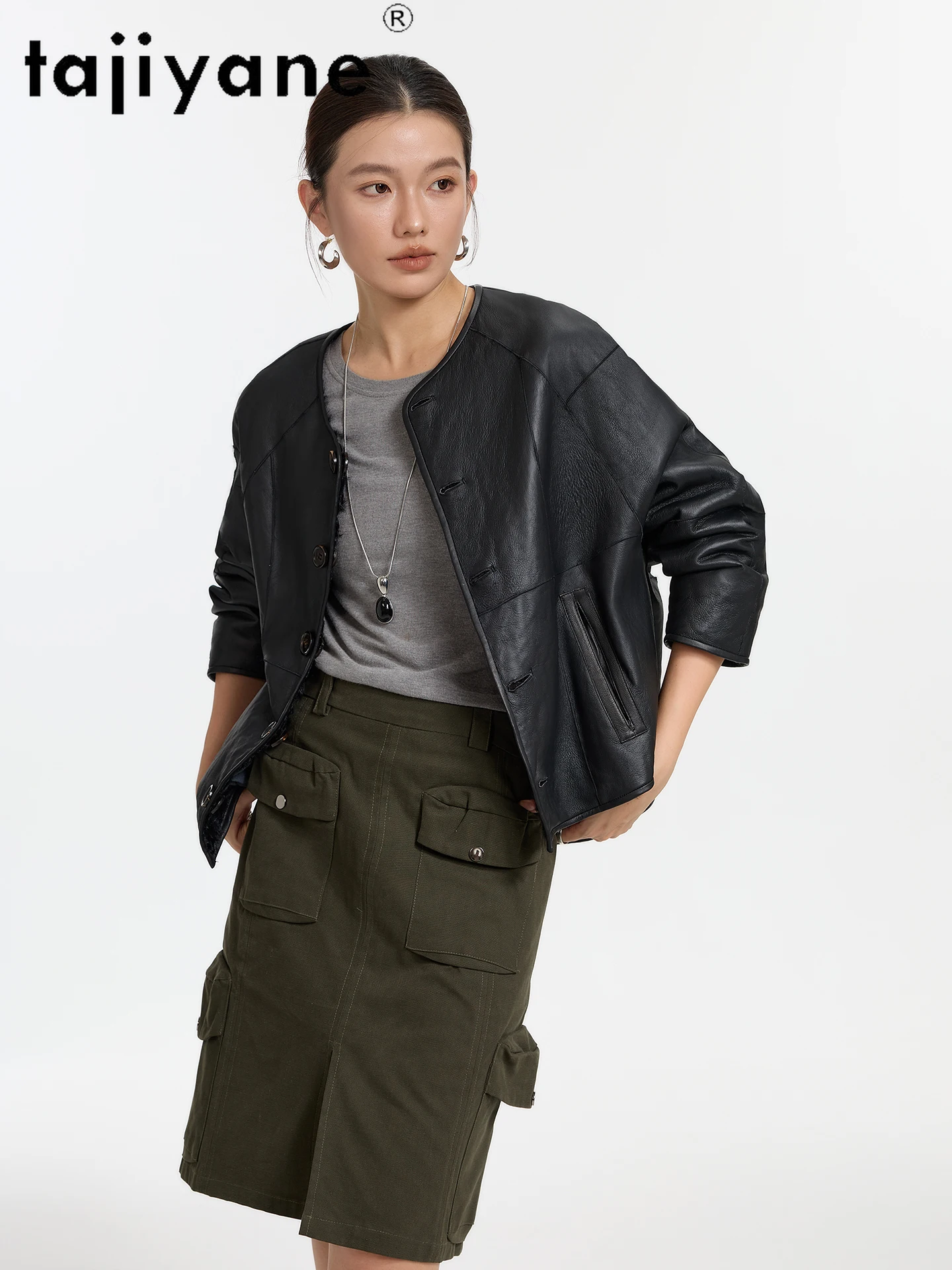 TAJIYANE Natural Xiaohu Wool Sheepskin Fur Coat Women Chic Reversible Jackets Warm Winter Outerwears Woman Clothes 2025 fourrure