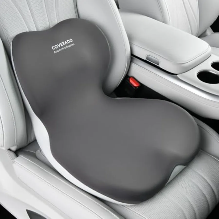 

Ergonomic Memory Foam Seat and Lumbar Support Pillow for Car Office Chair Desk Chair Cushion Gray Sciatica Back Tailbone Pain R