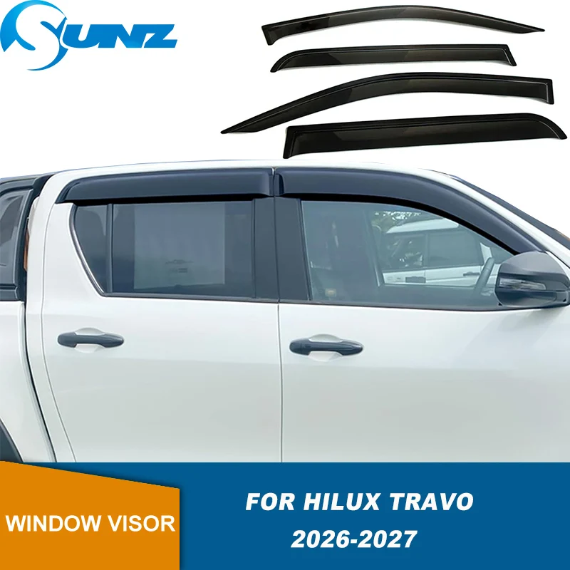 

Window Visor Deflectors For Hilux Travo Prerunner Overland Travo-e 2026 2027 Door Sun Wind Visor Weather Shield Sun Rain Guard