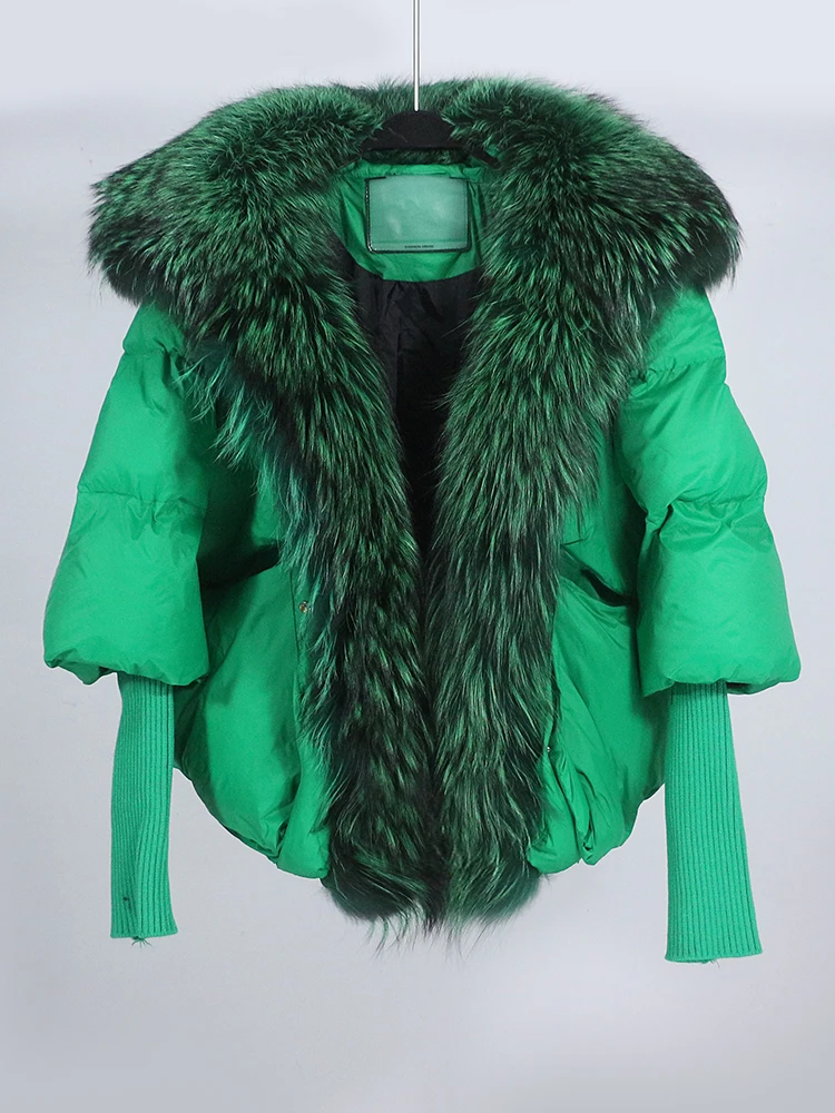 OFTBUY New White Duck Down Jacket Winter Women Warm Loose Coat Natural Real Fox Fur Collar Thick Luxury Outerwear New Fashion