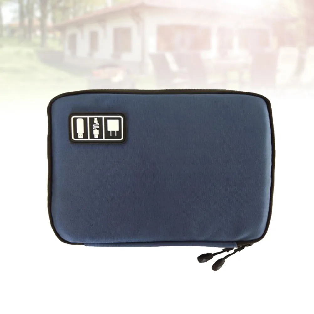 

2 Layer Waterproof Usb Cable Storage Bag Digital Gadget Organizer Travel Electronics Pouch Medicine Kit Royalblue