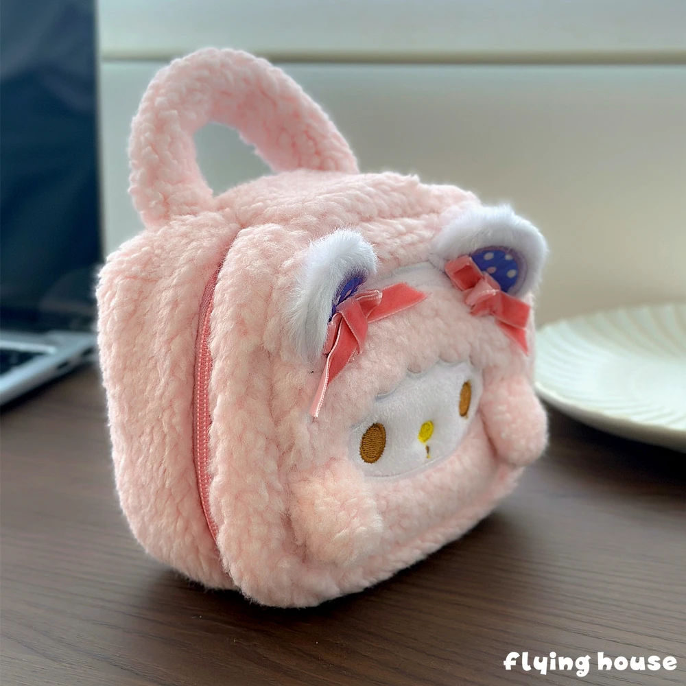 กระเป๋าเครื่องสำอางลายการ์ตูนเปียโนน่ารัก สีชมพูหวาน  กระเป๋าเครื่องสำอางขนาดใหญ่ พกพาสะดวกสำหรับเดินทาง เหมาะสำหรับสาวๆ