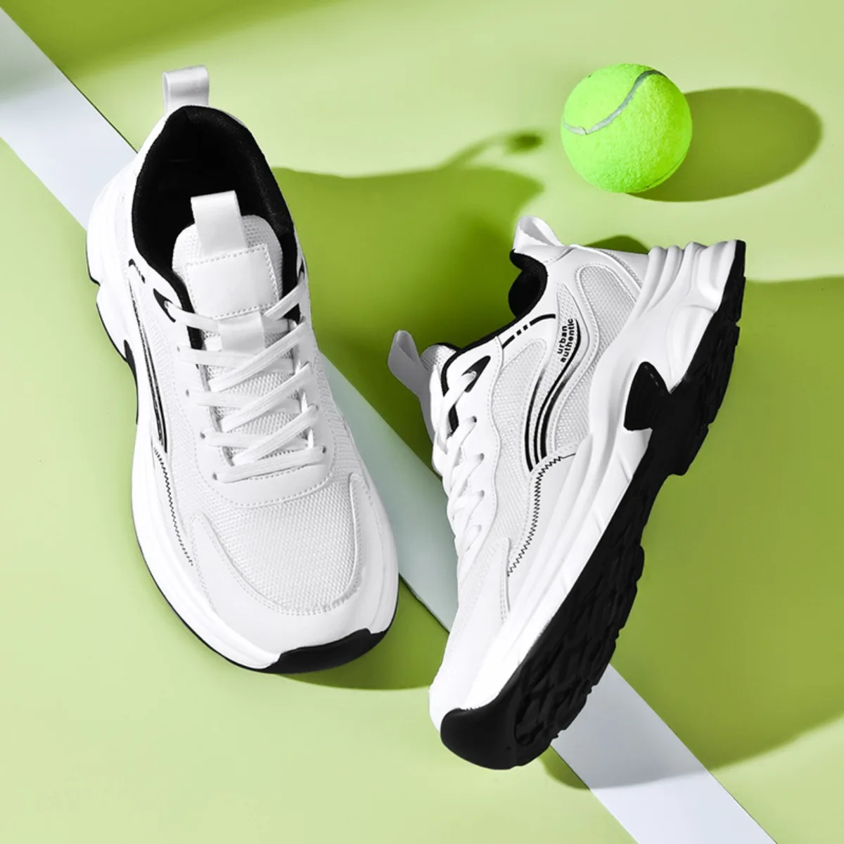 

Мужские кроссовки с широким носком и нескользящей подошвой, дышащие сетчатые кроссовки для бега, повседневные прогулочные туфли больших размеров