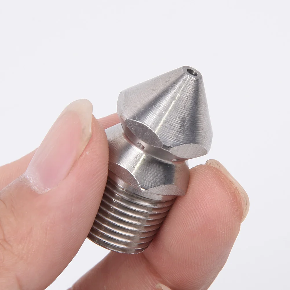 Насадка для выемки канализации 1, переднее отверстие, 8 задних отверстий, головка 0,5–1,2 мм, 3/8BSP, мужская сталь, латунь, нержавеющая сталь, высокое давление