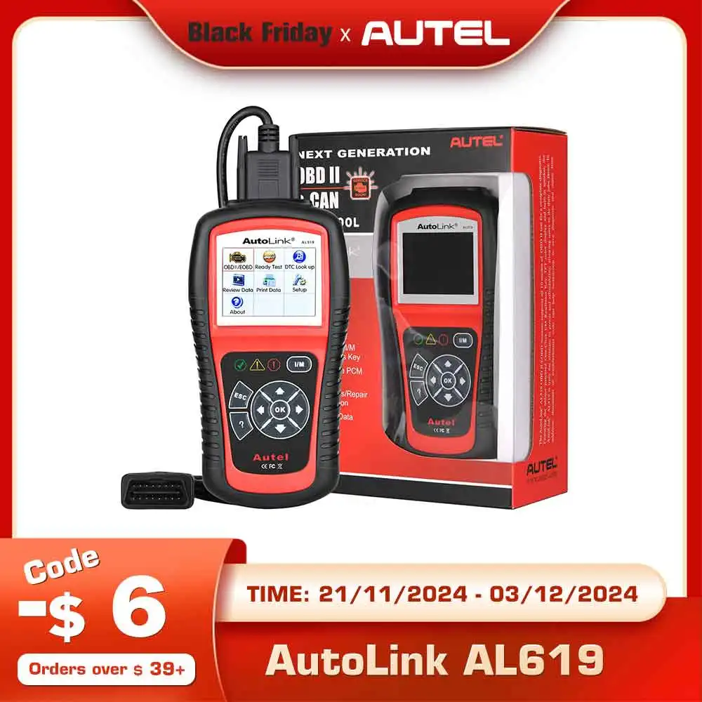 Autel AL619 AL519 OBD2 Scanner Car Diagnostic Tool Code Reader Automotriz ABS,SRS Automotive EOBD Diagnostic Scanner Scan Tool