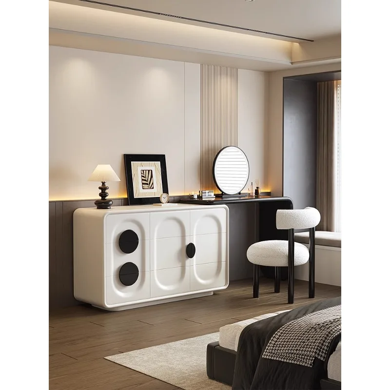 

Dresser, chest, integrated black and white high-end bedroom simple new bedside dressing table