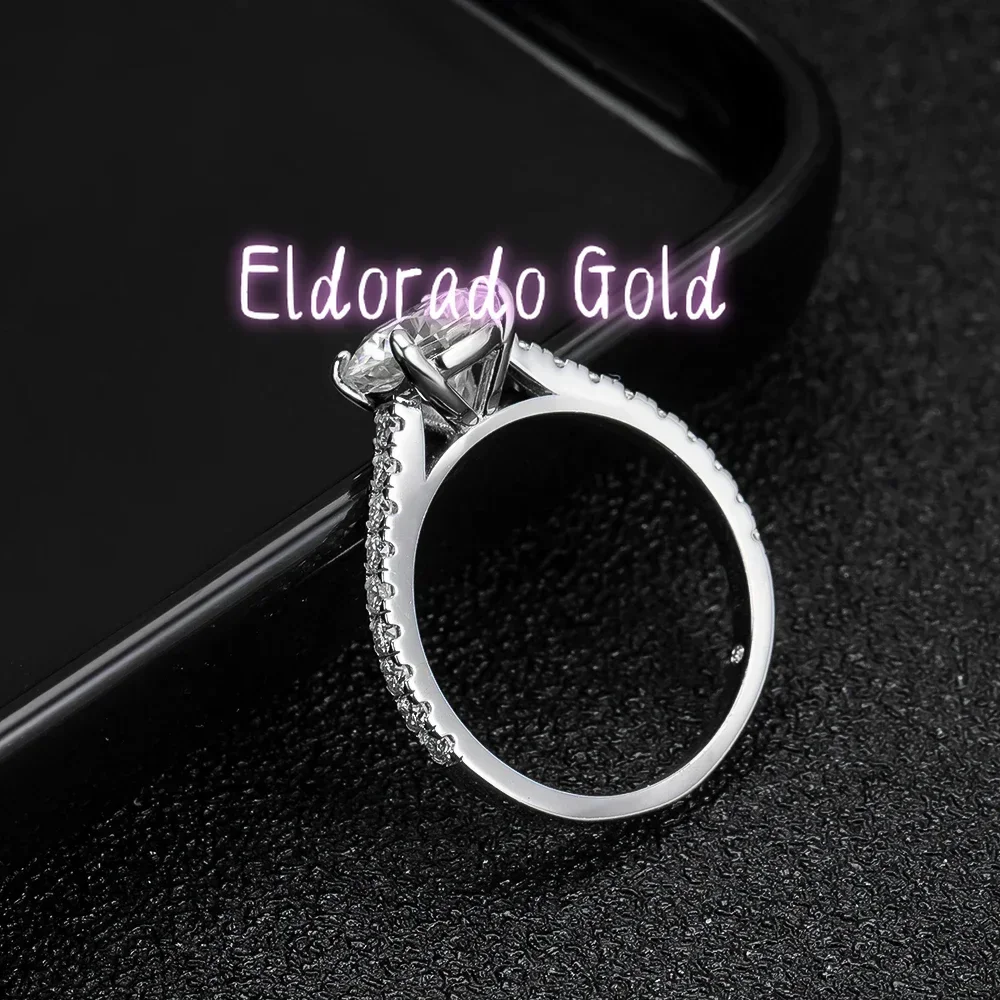 

Кольцо Eldorado Gold с муассанитом 3 карата, цвет D, полностью из муассанита, серебро 925 пробы с покрытием из белого золота 18 карат, обручальное/помолвочное кольцо для женщин