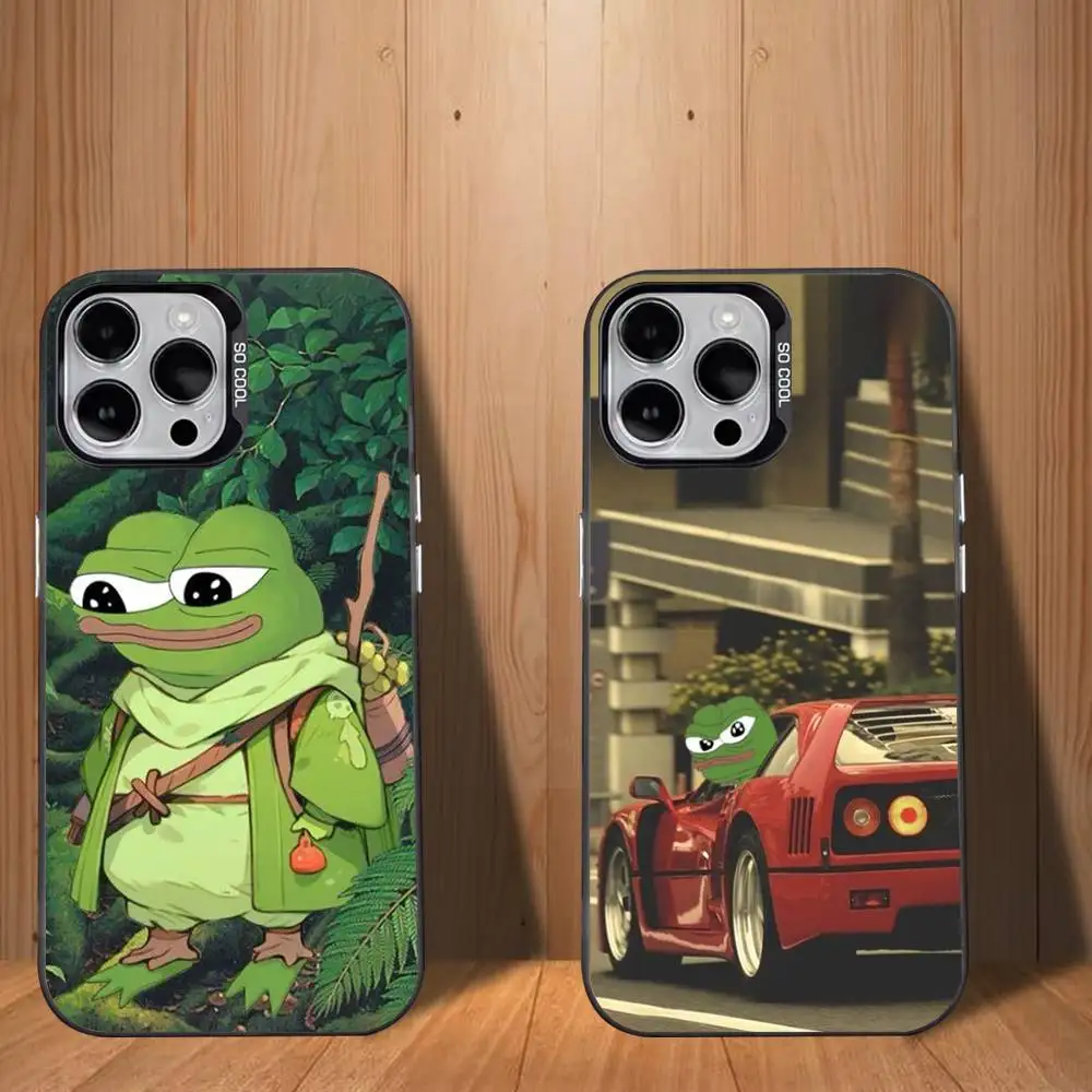 

P-Pepe F-Frog Funny Phone Case For iPhone 17,16,15,14,13,12,11,Mini,Pro,SE,MAX White Matte Shockproof Cover