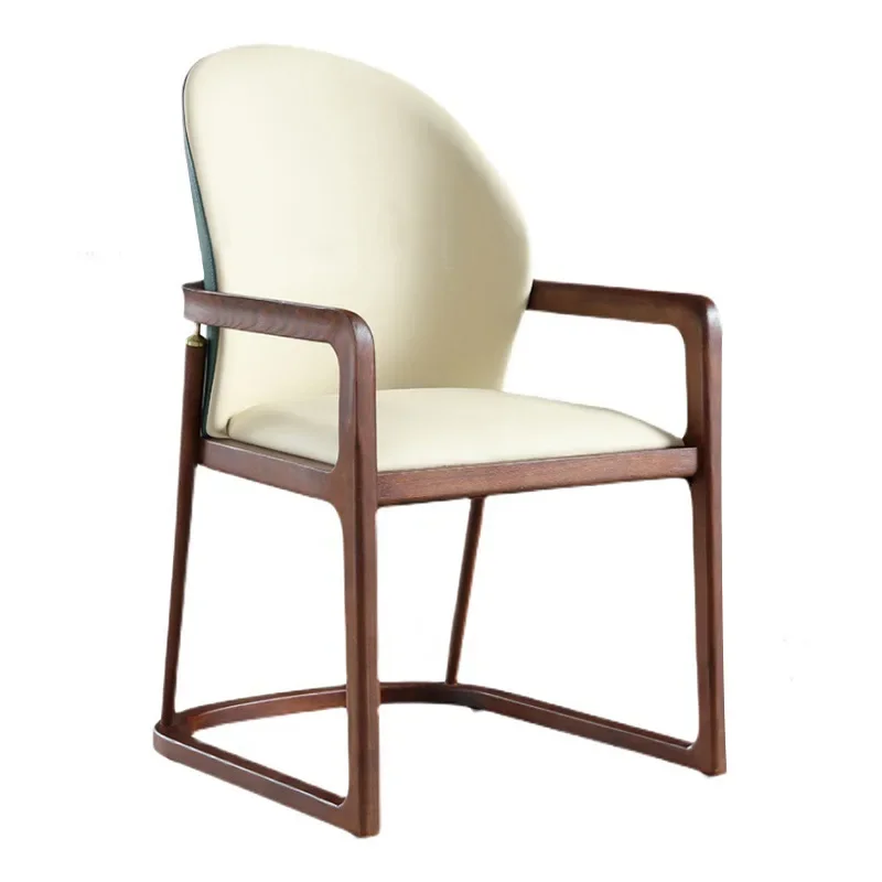 restaurant private dining chair, ash wood solid wood armchair, hotel clubhouse negotiation chair, 5 solid wood soft bag chairs
