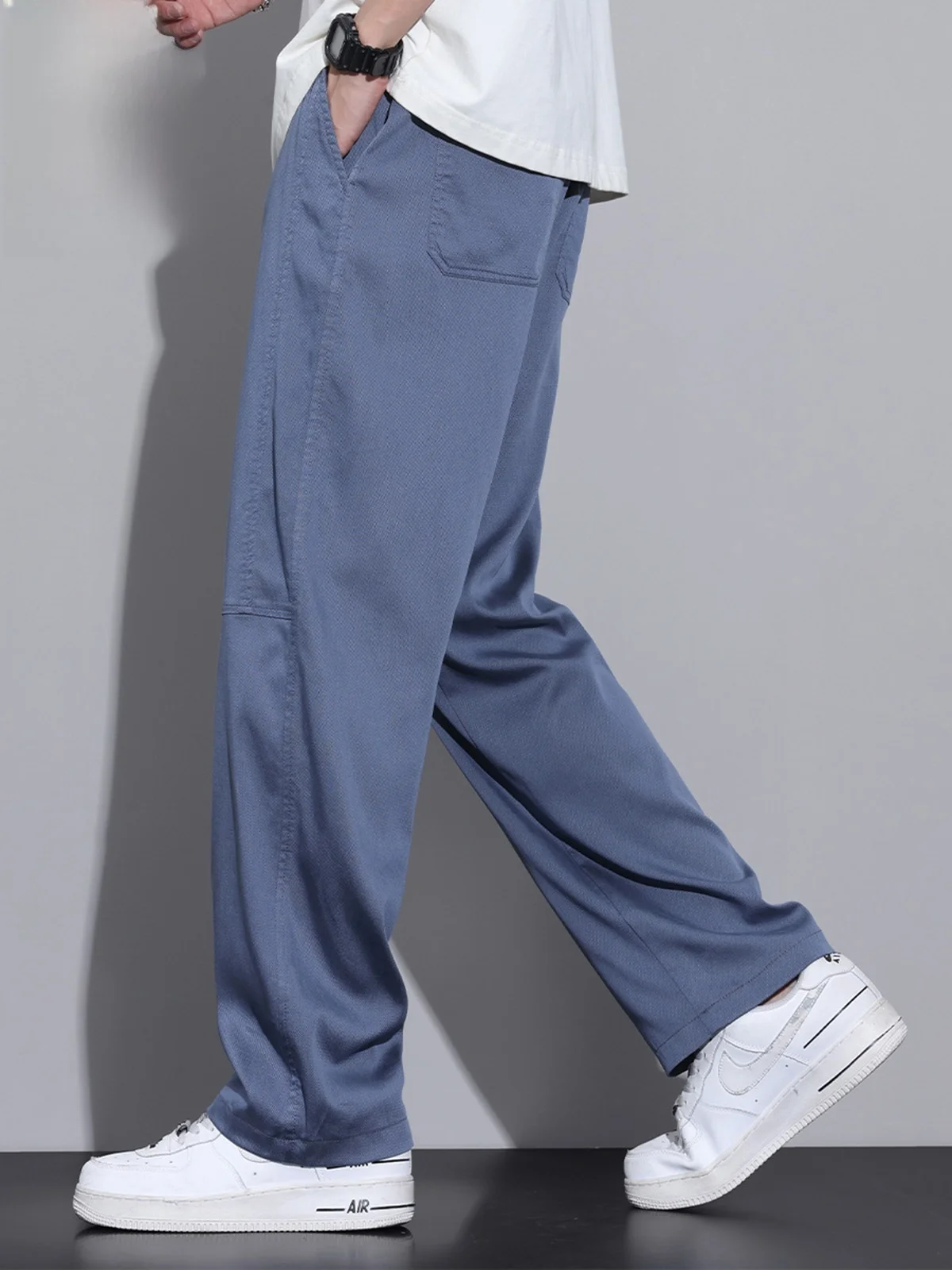 

Мужские повседневные брюки Laisel, лето 2025: модные, свободные, прямые, струящиеся, широкие, длинные, комфортные, молодежные