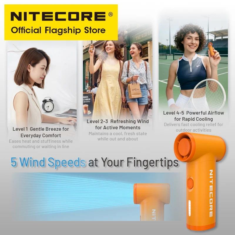 Nitecore NEF Nano Mini Pocket Handheld Fan 81g High-Speed Cooling