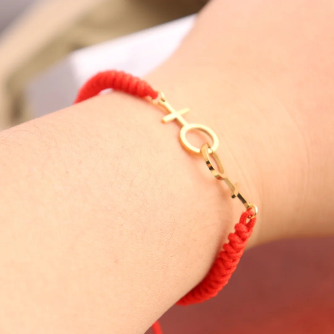 Lesbian Double Venus Charm Bracelet for Women Stainless Steel LGBT Sister Jewelry Girlslove LES Symbol Female Fashion Accessory