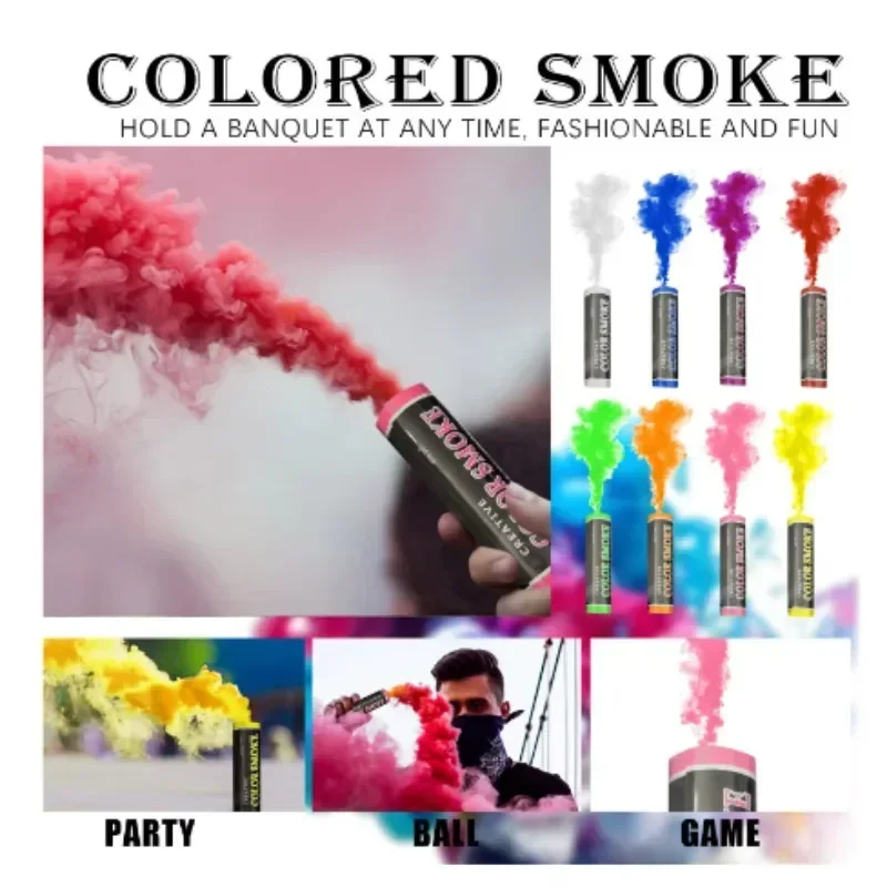 

3Pcs Colorful Smoke Stick Handheld Smokes Stage Studio Wedding Fog Smoke-Stick-Prop Atmosphere Party Decor Photography Aid Smoke