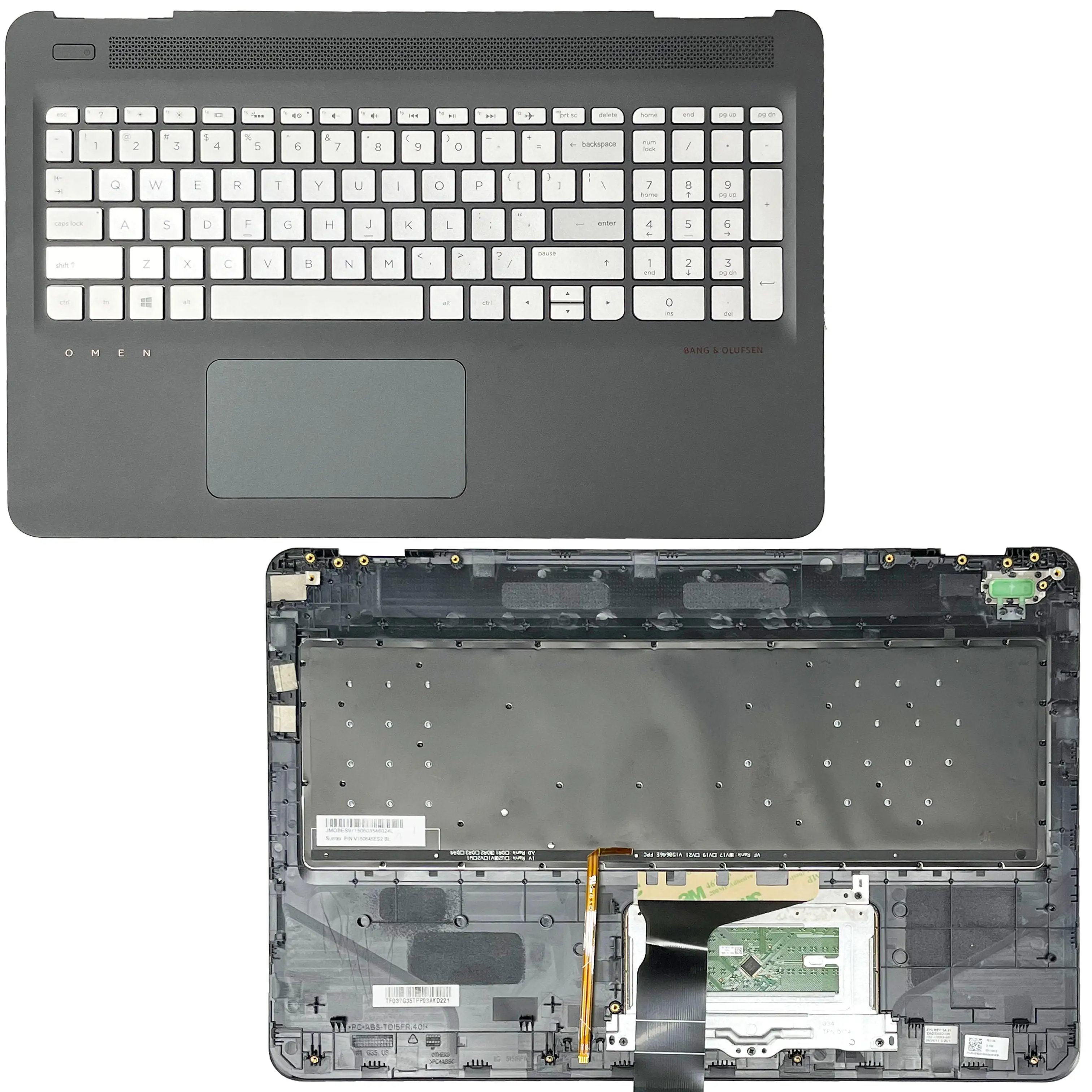 Imagem -04 - Backlight Keyboard para hp Pavilion Gaming 15-bc 15-bo Tpn-q173 Laptop Palmrest Tampa Superior Reparação de Caixa Superior 858971001 Novo us