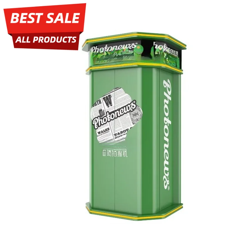 Simply Operate Coin Photo Booth Multiple Newspaper Photo Frames Self-Service Photo Booth With Camera Customized