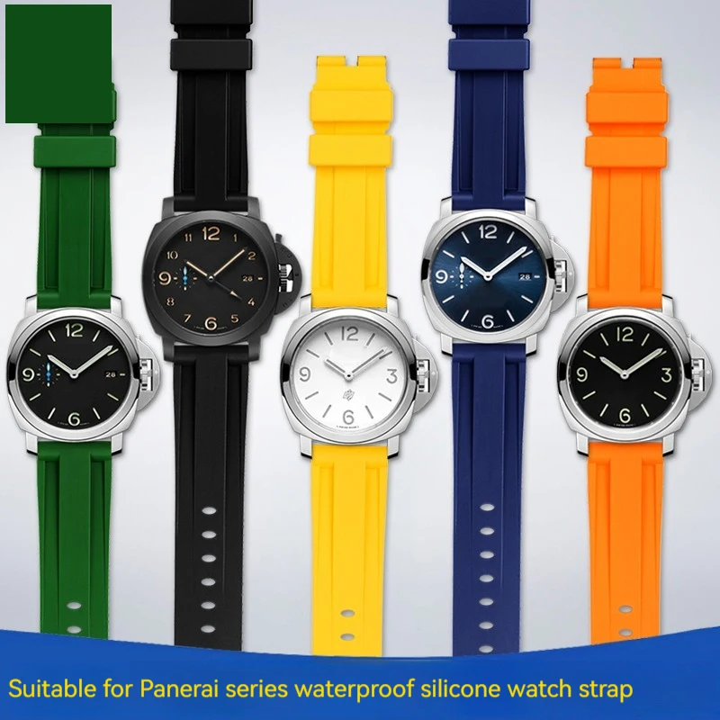 22mm 24mm 26mm Quality Nature Silicone Rubber Watchband Fit For Panerai Strap Waterproof  FOR Breitling Diesel Men Watchband