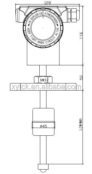 Float Ball Magnetostrictive No Contact Magnetostrictive Level Transmitter QYB220