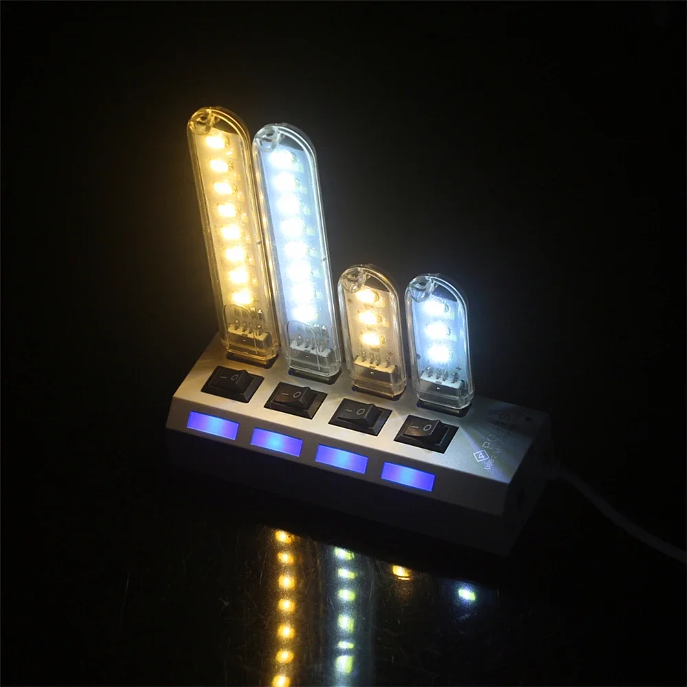 Portable LED Night Lamp Mini USB LED Light Book Lights Reading Table Lamps Power Bank