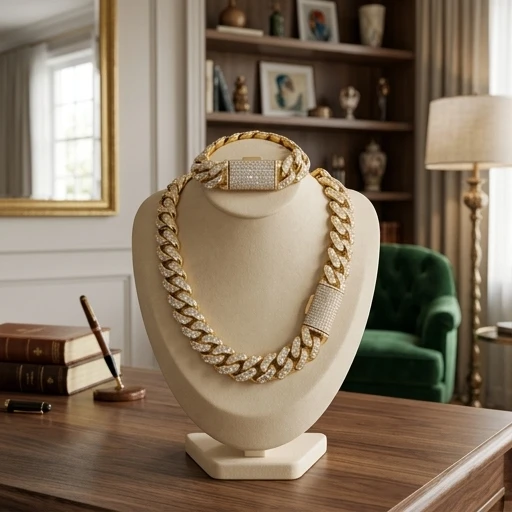 18K Gold Plated Moissanite Cuban Chain Necklace | Luxury Fashion Jewelry Gift