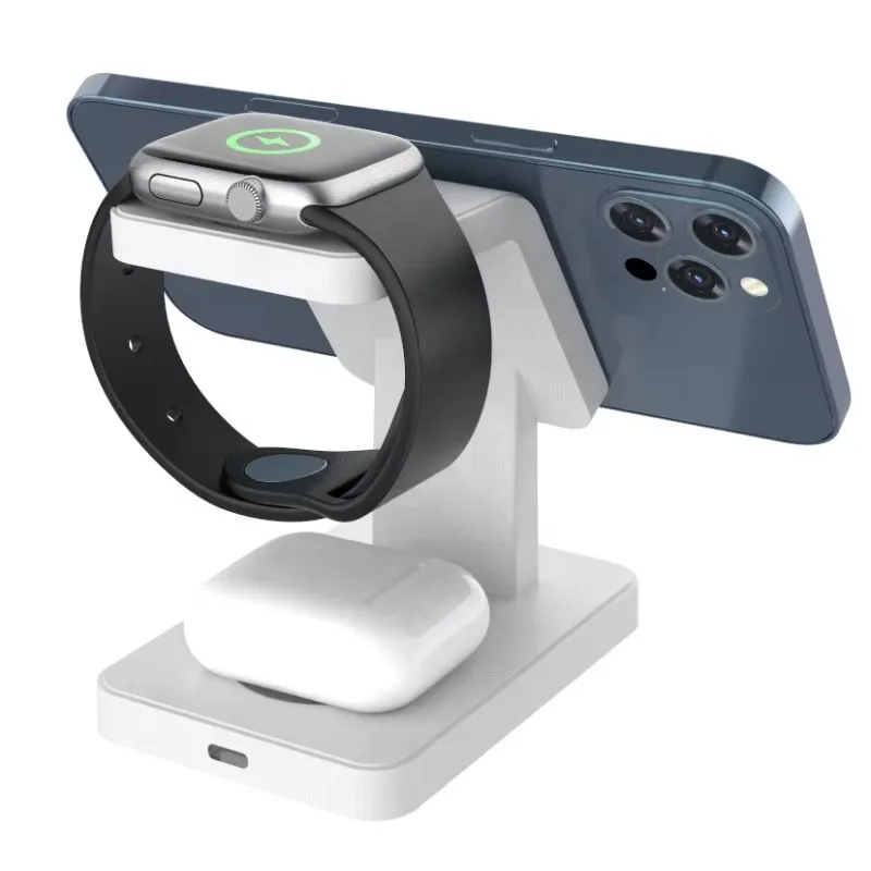 Hot Sale Good Price Three-in-One Multi Function Desktop Charger Stand Bracket Mobile Phone Wireless Charger for Watch Headset