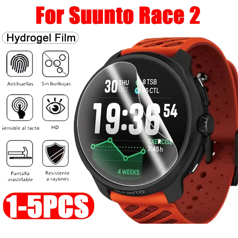 Película de hidrogel de TPU para Suunto Race 2, Protector de pantalla suave de cubierta completa, accesorios para reloj inteligente Suunto Race 2, no vidrio, 1-5 uds.