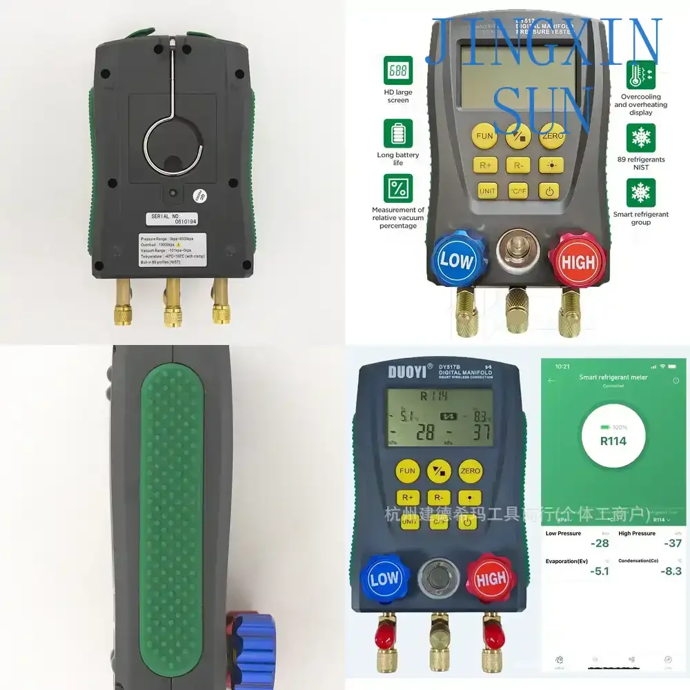 DY517 for Auto Air Conditioning Repair Electronic Refrigerant Gauge HVAC Fluoride Meter R134a R410a R22 AC Charging Tool for