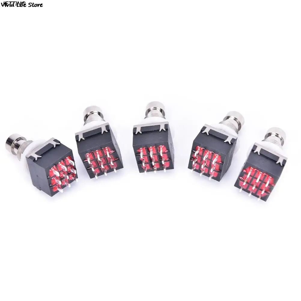 5 Pcs 3PDT 9-Pin Guitar Effects Stomp Switch Pedal Box Foot Metal True Bypass