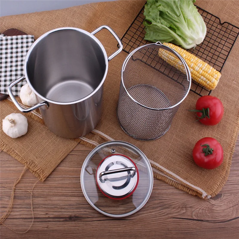 

2025 Trendsteel Asparagus Pot French Fry Pot Basket Household Soup Pot With Basket Asparagus Pasta Cooking Strainer