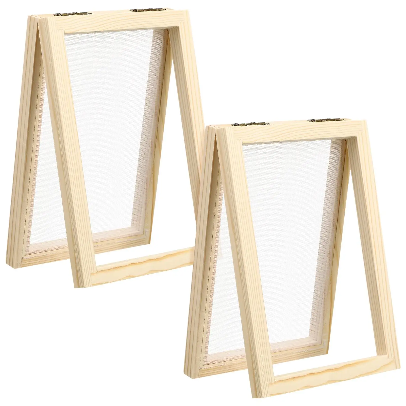 

2 Pcs Paper Making Wood Art Frame Kit Handicraft Copper Simple Operate Kids Joy Clean Decor Cards Nature Journals Gift Tags