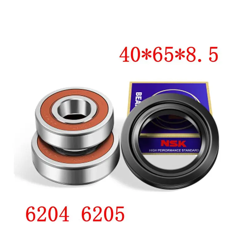 For Sanyo Whirlpool drum washing machine Water seal（40*65*8.5）+bearings 2 PCs（6204 6205）Oil seal Sealing ring parts