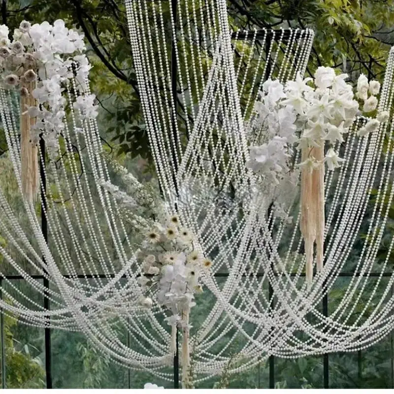 

3KGS Imitation Pearl Strings Drops Chain,Bead Curtain for Wedding, DIY Ceiling Wall Backdrops Stage Arch HangingDecoration