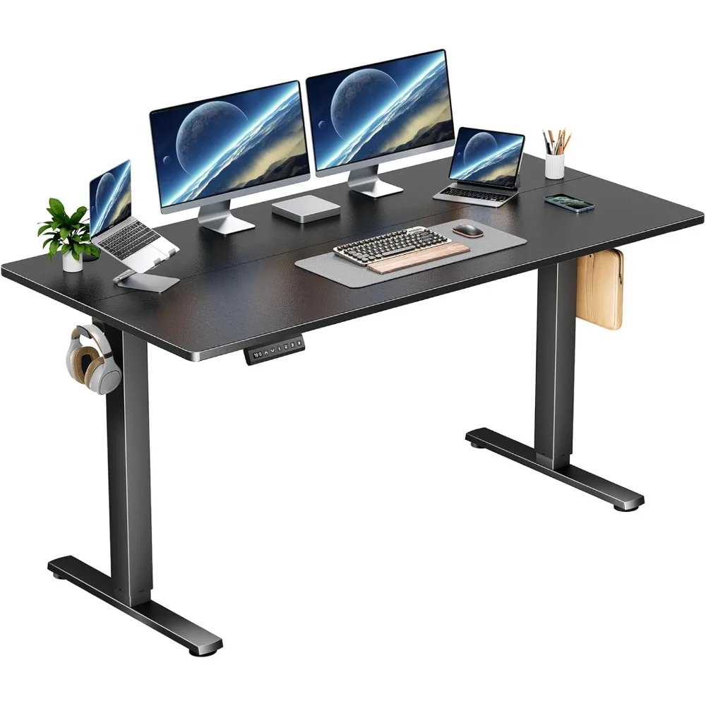 

Electric Height Adjustable Standing Desk, 55x24 Inches, Ergonomic Sit-to-Stand Rising Computer Table for Home Office