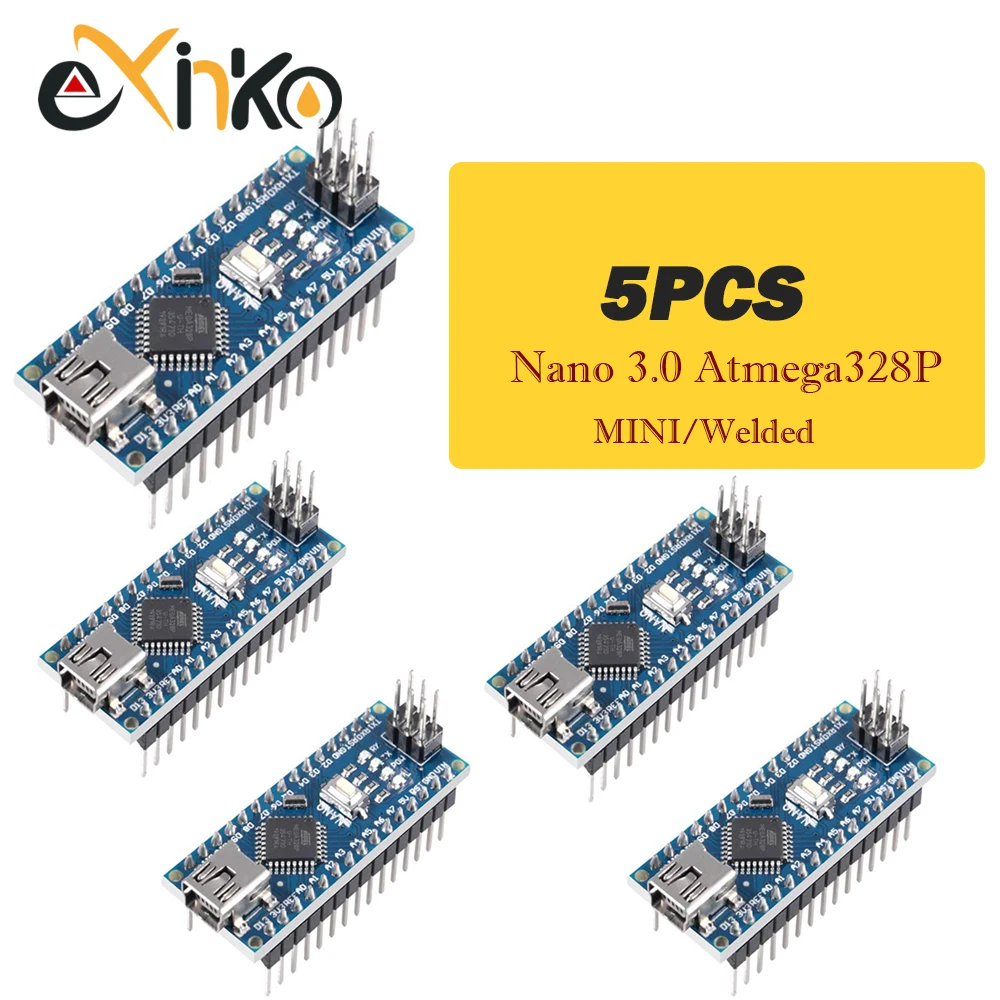 1–10 Stück Nano 3.0 mit dem Bootloader-kompatiblen Controller CH340 USB-Treiber Mini / Typ-C / Micro 16 MHz ATMEGA328P für Arduino
