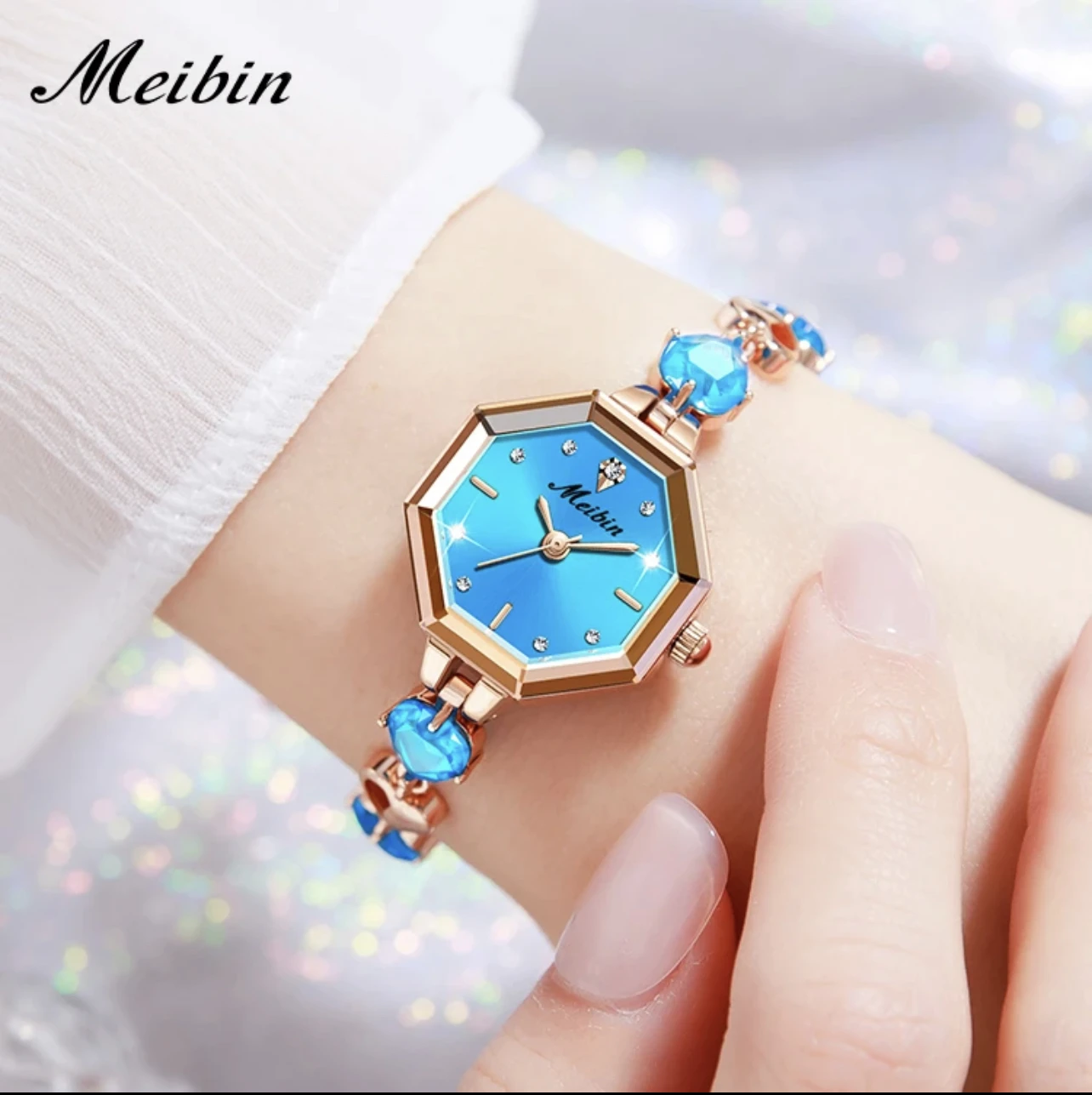 Nueva pulsera, reloj de mujer con temperamento exquisito, reloj de cuarzo octogonal, reloj de mujer de lujo de alta calidad, reloj de cuarzo para mujer