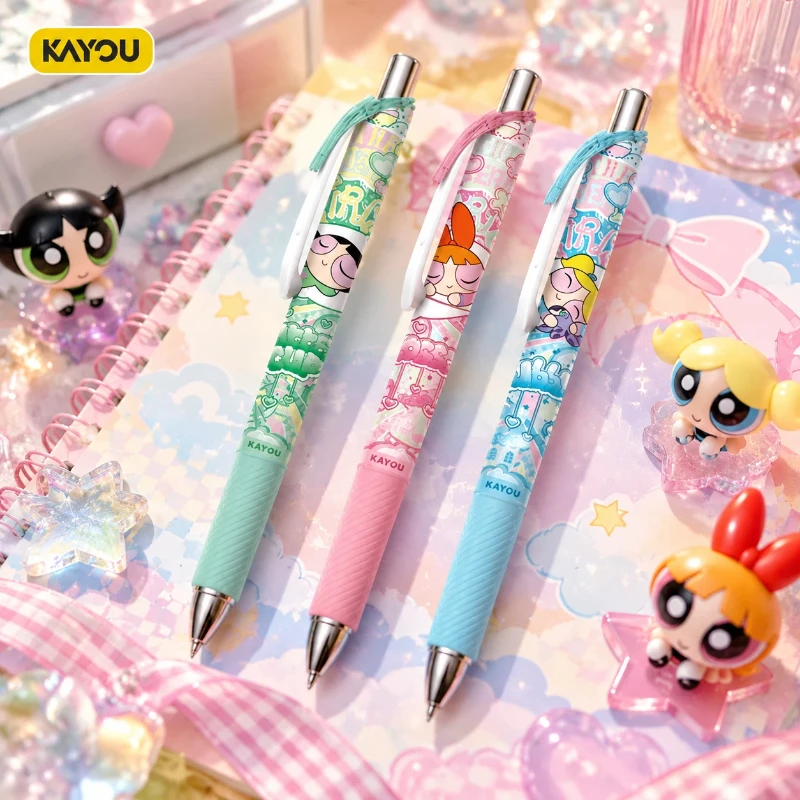 Bolígrafo de Gel Oficial Kayou Las Chicas Superpoderosas, Serie Vital Notes Energetic, Tinta Negra, Artículo de Anime, Papelería, Souvenir
